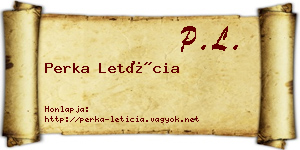 Perka Letícia névjegykártya